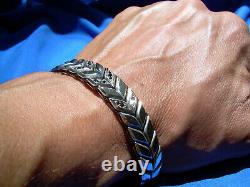 DAVID YURMAN STERLING SILVER MENS CHAIN Woven Braided BRACELET Black Diamonds