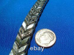 DAVID YURMAN STERLING SILVER MENS CHAIN Woven Braided BRACELET Black Diamonds