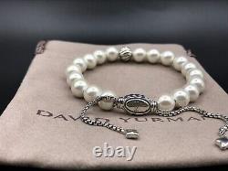DAVID YURMAN Spiritual Bead Bracelet Sterling Silver With Freshwater Pearl NWOT