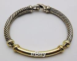 DAVID YURMAN Sterling Silver / 14k Yellow Gold Ladies Cable Bracelet