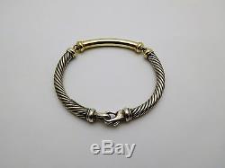 DAVID YURMAN Sterling Silver / 14k Yellow Gold Ladies Cable Bracelet