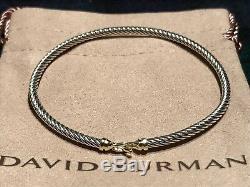 DAVID YURMAN Sterling Silver Cable Buckle Bracelet with 18K Yellow Gold, 3mm $450