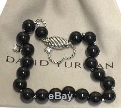 DAVID YURMAN Sterling Silver Spiritual Beads Bracelet Black Onyx 8mm Adjustable