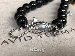 DAVID YURMAN Sterling Silver Spiritual Beads Bracelet Black Onyx 8mm Adjustable