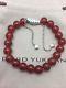 David Yurman Sterling Silver Spiritual Beads Bracelet Carnelian 8mm Adjustable