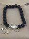 David Yurman Sterling Silver Spiritual Beads Bracelet Matte Black Onyx 8mm