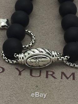 DAVID YURMAN Sterling Silver Spiritual Beads Bracelet Matte Black Onyx 8mm