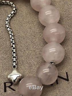 DAVID YURMAN Sterling Silver Spiritual Beads Bracelet Pink Rose Quartz 8mm