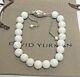 David Yurman Sterling Silver Spiritual Beads Bracelet White Agate 8mm Adjustable
