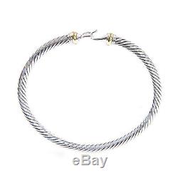 DAVID YURMAN Women's Cable Buckle Bracelet with 18K Gold 4mm $450 NEW