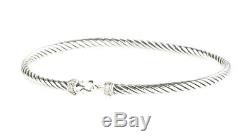 DAVID YURMAN Women's Cable Buckle Bracelet with Diamonds 3mm $495 NEW