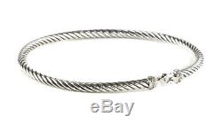 DAVID YURMAN Women's Cable Buckle Bracelet with Diamonds 3mm $495 NEW