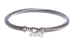 DAVID YURMAN Women's Cable Buckle Bracelet with Diamonds 5mm $550 NEW