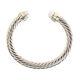 David Yurman Women's Cable Classic Bracelet With Pearl & 14k Gold 7mm $775 New
