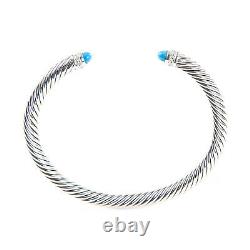 DAVID YURMAN Women's Cable Classics Bracelet with Turquoise 5mm $625 NEW