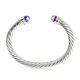 David Yurman Womens Cable Classic Bracelet With Amethyst & 14k Gold 7mm $825 New