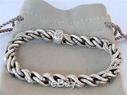 DAVID YURMAN Woven Cable Bracelet Sterling Silver 8 1/2 Long
