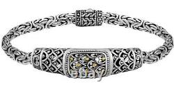 DEVATA BALI Dragon Skin Sterling Silver 925 18K Byzantine Bracelet DHK3146BD M