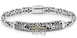 DEVATA Bali 18K Gold Sterling Silver Borobudur Chain Bracelet BYK6715TT M/7.5