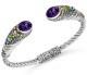 Devata Bali 18k Gold Sterling Silver Cuff Bracelet Amethyst Dhk3585am Medium