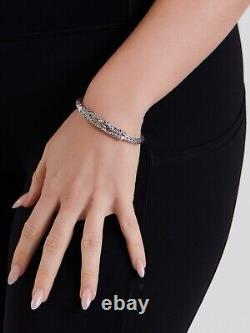 DEVATA Bali 18K Gold Sterling Silver Dragon Bone Chain Bracelet DBK6715TT M/7.5
