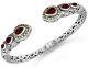 Devata Bali Filigree Sterling Silver 18k Gold Bracelet Garnet Dhk3226ga Large