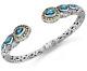 Devata Bali Sterling Silver 18k Gold Cuff Bracelet Blue Topaz Dhk3226bt Medium