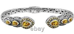 DEVATA Bali Sterling Silver 18K Gold Cuff Bracelet Citrine DHK3226CT MEDIUM