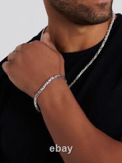 DEVATA Bali Sterling Silver Borobudur 5mm Chain Bracelet BYK5235 L/8.0