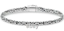 DEVATA Bali Sterling Silver Borobudur 5mm Chain Bracelet BYK5235 L/8.0