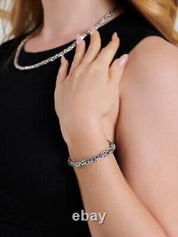 DEVATA Bali Sterling Silver Borobudur 7mm Chain Bracelet BYK5257 S/7.0