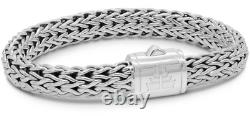 DEVATA Bali Sterling Silver Dragon Bone 10mm Chain Bracelet DBK5261 XL/8.5