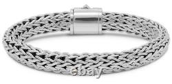 DEVATA Bali Sterling Silver Dragon Bone 10mm Chain Bracelet DBK5261 XL/8.5
