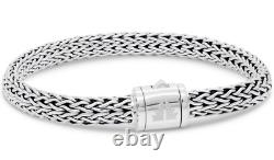 DEVATA Bali Sterling Silver Dragon Bone 7mm Chain Bracelet DBK5257 M/7.5