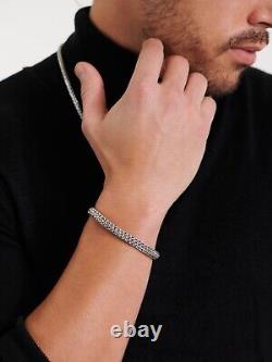 DEVATA Bali Sterling Silver Dragon Bone 7mm Chain Bracelet DBK5257 M/7.5