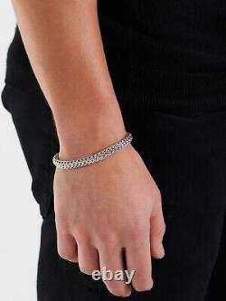 DEVATA Bali Sterling Silver Dragon Bone 7mm Chain Bracelet DBK5257 M/7.5