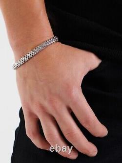 DEVATA Bali Sterling Silver Dragon Bone 7mm Chain Bracelet DBK5257 M/7.5