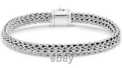 DEVATA Bali Sterling Silver Dragon Bone 7mm Chain Bracelet DBK5257 M/7.5