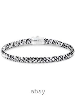 DEVATA Bali Sterling Silver Dragon Bone Bracelet Blue Topaz DBK6235SW XL/8.5
