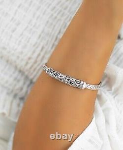 DEVATA Bali Sterling Silver Dragon Bone Chain Bracelet DBK6715SS M/7.5