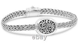 DEVATA Bali Sterling Silver Hammer Dragon Bone Chain Bracelet HMK8226 M/7.5
