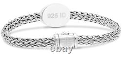DEVATA Bali Sterling Silver Hammer Dragon Bone Chain Bracelet HMK8226 M/7.5