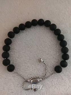 DY David Yurman Spiritual Beads Bracelet Sterling Silver with Black Onyx