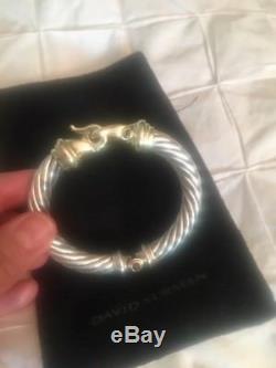 David Yurman 10mm buckle bracelet in Sterling silver and 14k gold