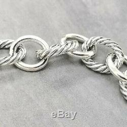 David Yurman 12mm Classic Cable Sterling Silver Oval Chain Link 7.5 In Bracelet