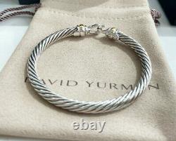 David Yurman 14K Gold Sterling Silver Cable Buckle Bracelet