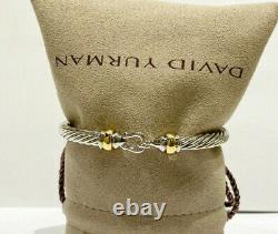 David Yurman 14K Gold Sterling Silver Cable Buckle Bracelet