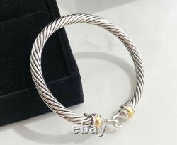 David Yurman 14K Gold Sterling Silver Cable Buckle Bracelet