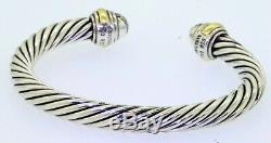 David Yurman 18k and sterling silver 0.50ct VS1-G diamond cuff bracelet