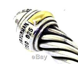David Yurman 18k and sterling silver 0.50ct VS1-G diamond cuff bracelet